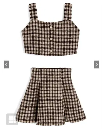 GRL 라메 트위드 셋업 S 사이즈