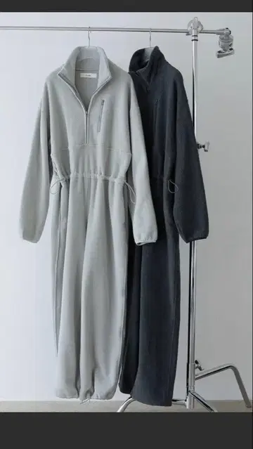 플리스 하프집 콤비네이슨