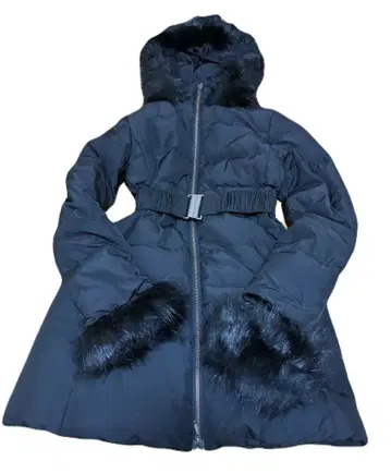 리젝시 후드 부착 다운 코트 S 사이즈 블랙