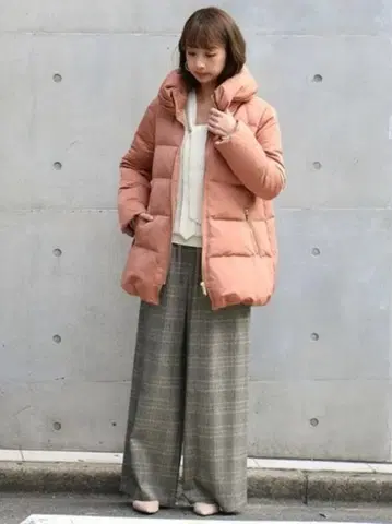 Noble 에스테르 파유 미들 다운 코트 M 오렌지