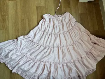 핑크하우스 롱 플레어 스커트 프릴