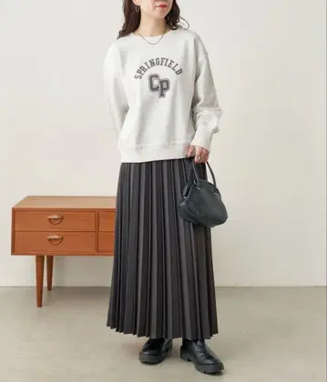 약기모 TR 플리츠 스커트 차콜 그레이