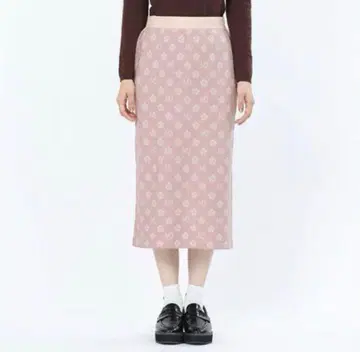 새상품 마리콴트 모노그램 패턴 니트 스커트