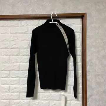 FENNEL 립 편직 블랙 니트 9호