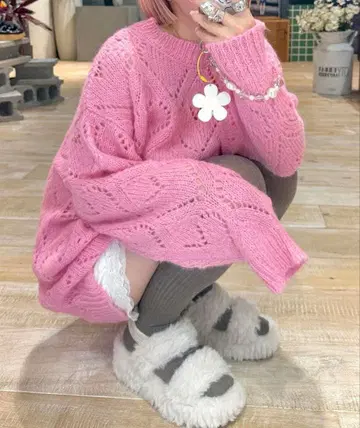 [ 새상품급 ] Alley by w closet 하트 무늬 니트