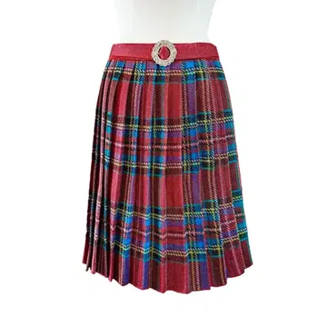 HEIHEI 체크 무늬 플리츠 스커트