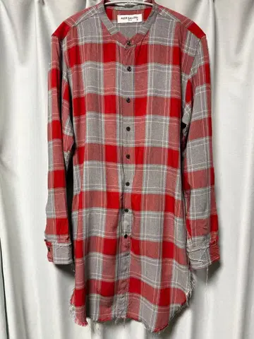 RUDE GALLERY 체크 무늬 긴팔 롱 기장 셔츠