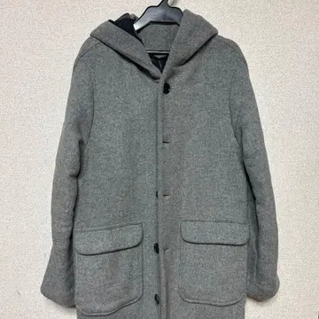 BEAMSBOY 후드 부착 더플 코트 그레이