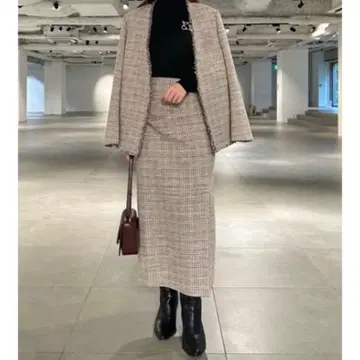 미사용 CELFORD 트위드 타이트 스커트 38