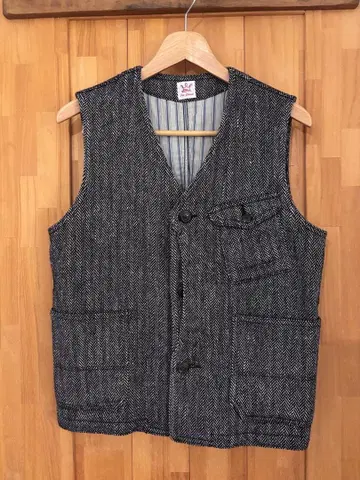 Fat Classic 헤링본 헌팅 베스트 트위드