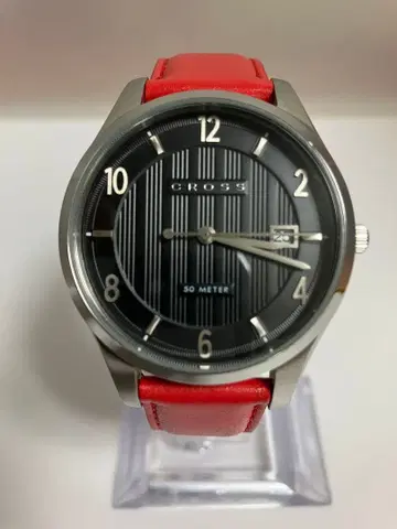 USA CROSS 아날로그 쿼츠 손목시계 블랙/레드