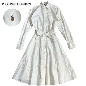 폴로 랄프로렌 셔츠 원피스 포니 자수 A라인 플레어 원피스 S