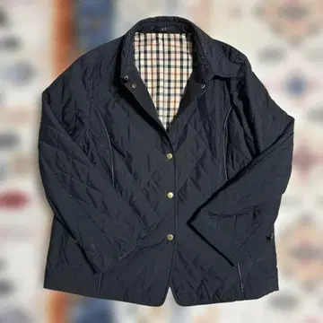 DAKS 퀼팅 자켓 체크 무늬