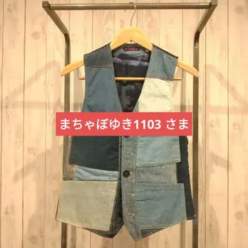 [ 새상품급 ] BLUEBLUE 패치워크 데님 베스트 M 사이즈