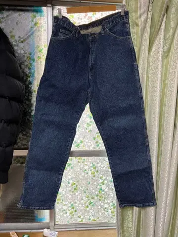 카고 스타일 데님 팬츠 40x32 다크 네이비