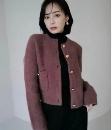 anuans 라쿤 블렌드 노카라 니트 자켓