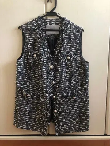 [ 미인백화 10월호 게재 ] 라메 믹스 트위드 베스트