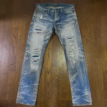 Marbles 마블 데미지 & 리페어 타타키 가공 데님 M