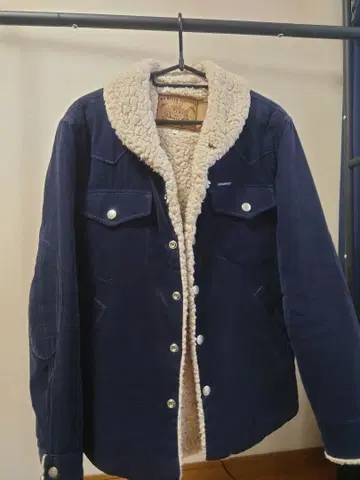 네이비 보아 안감 코듀로이 자켓