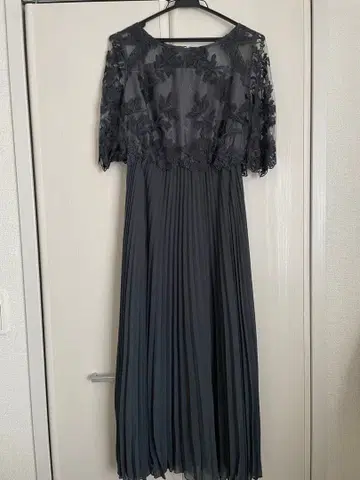 자수 플리츠 롱 기장 파티 드레스 GIRL