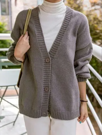 DAZY 드롭 숄더 버튼업 가디건