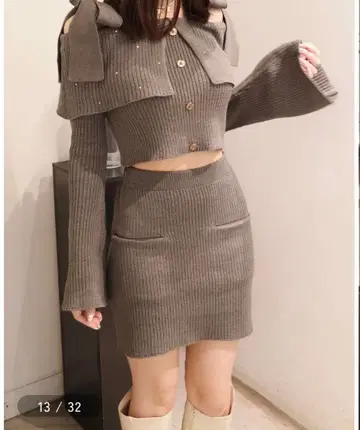 ROUGE by POMME d'amour 니트 셋업 그레이