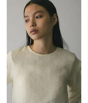 스타일 믹서 시어 레이어드 탑 화이트 블라우스 새상품급