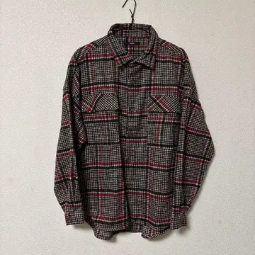 블랙 레드 체크 무늬 플란넬 셔츠