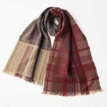 KAWARI 울 머플러 2 레드 모카 (카와리 직조 머플러)