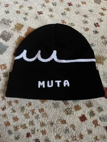MUTA 파도 무늬 니트 모자 블랙
