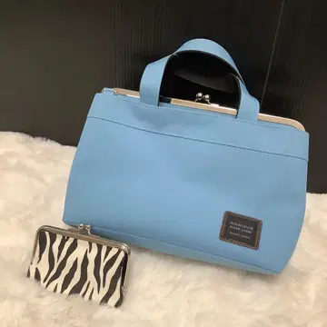 AYANOKOJI 라이트 블루 핸드백 제브라 동전 지갑 포함