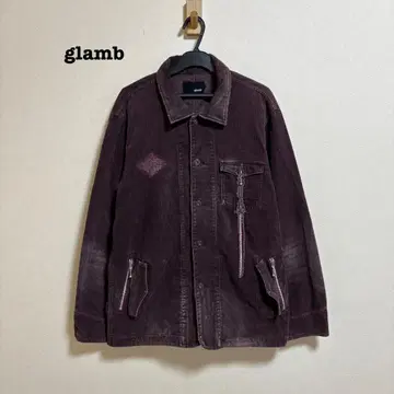 glamb 코듀로이 자켓 데미지 가공 블루종