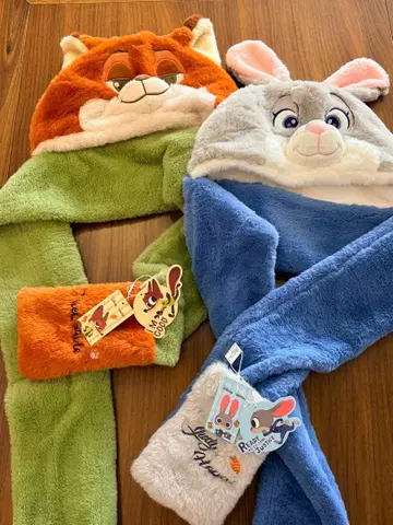 MINISO 디즈니 주토피아 닉&주디의 캡 머플러 세트