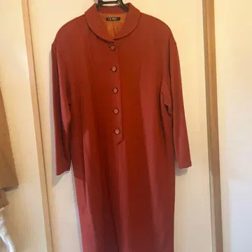 Doree 오렌지 긴팔 롱 원피스