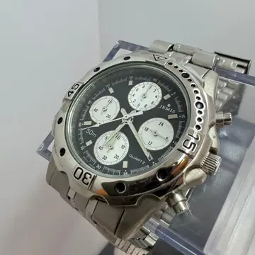 JEMIS 크로노그래프 쿼츠 남성용 손목시계 50m 방수 블랙