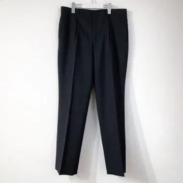 빈티지 슬랙스 스트라이프 블랙 센터 프레스 구제 의류