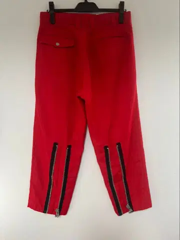 KIDILL 레드 슬랙스 지퍼 포함