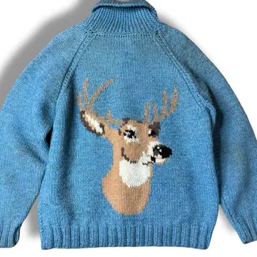 L 빈티지 코위찬 니트 루돌프 블루 코위찬 빈티지