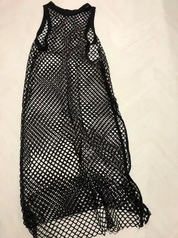 블랙 메쉬 롱 원피스 프리 사이즈