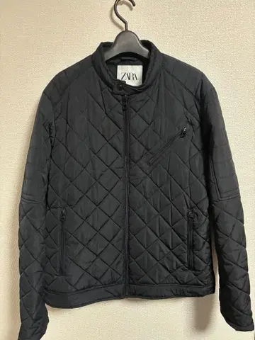 ZARA 블랙 퀼팅 다운 자켓 라이더 XL