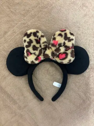 레오파드 무늬 리본 머리띠