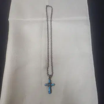 터콰이즈 크로스 펜던트 목걸이