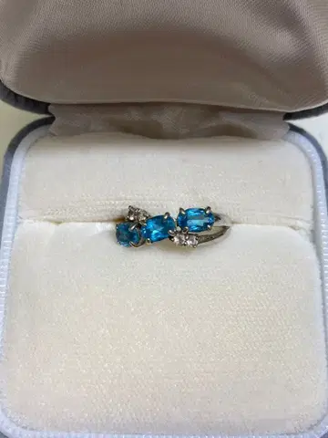반지 파란색 돌 K10WG 3.0g