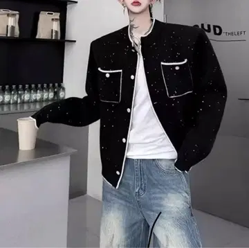 블랙 노카라 자켓