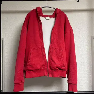 90년대 CAMBER 레드 집업 후드티