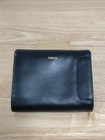 [ 새상품급 ] COMME CA 접이식 지갑 소가죽 블랙