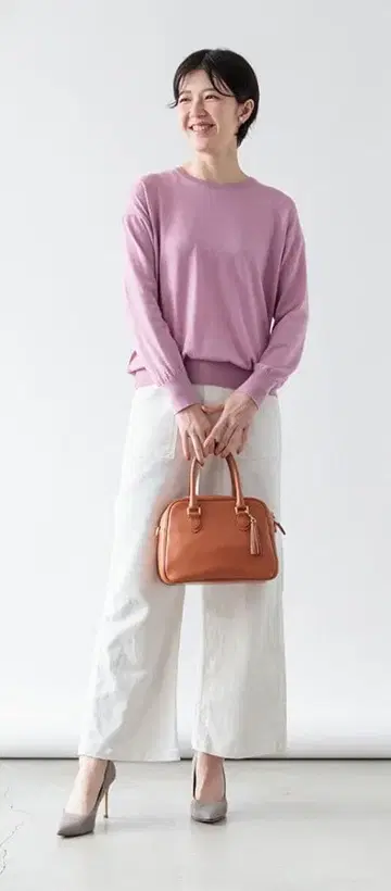 텐셀 캐시미어 크루넥 카시스 핑크 사이즈 38