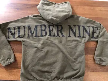 NUMBER (N)INE 백 로고 후드티 넘버나인 올리브