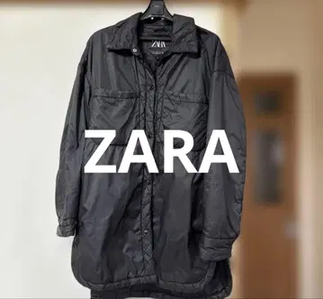 ZARA 블랙 나일론 자켓 롱 기장