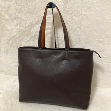 컨디션 최상 유나이티드 애로우즈 주름 가죽 느낌 지퍼 토트백 비즈니스